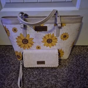 Wrangler Sunflower Print Women's Bag Set - Cream